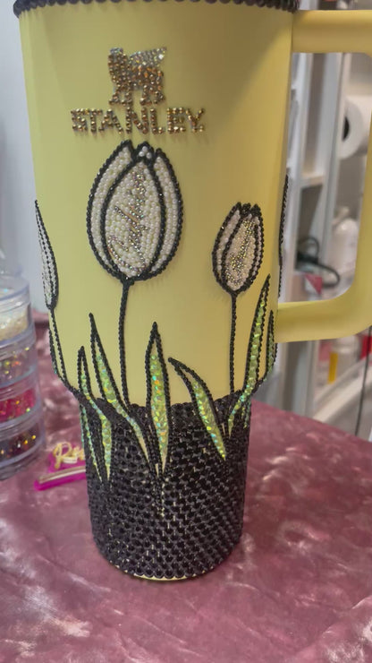 Custom Family Crest Rhinestone Stanley Tumbler 